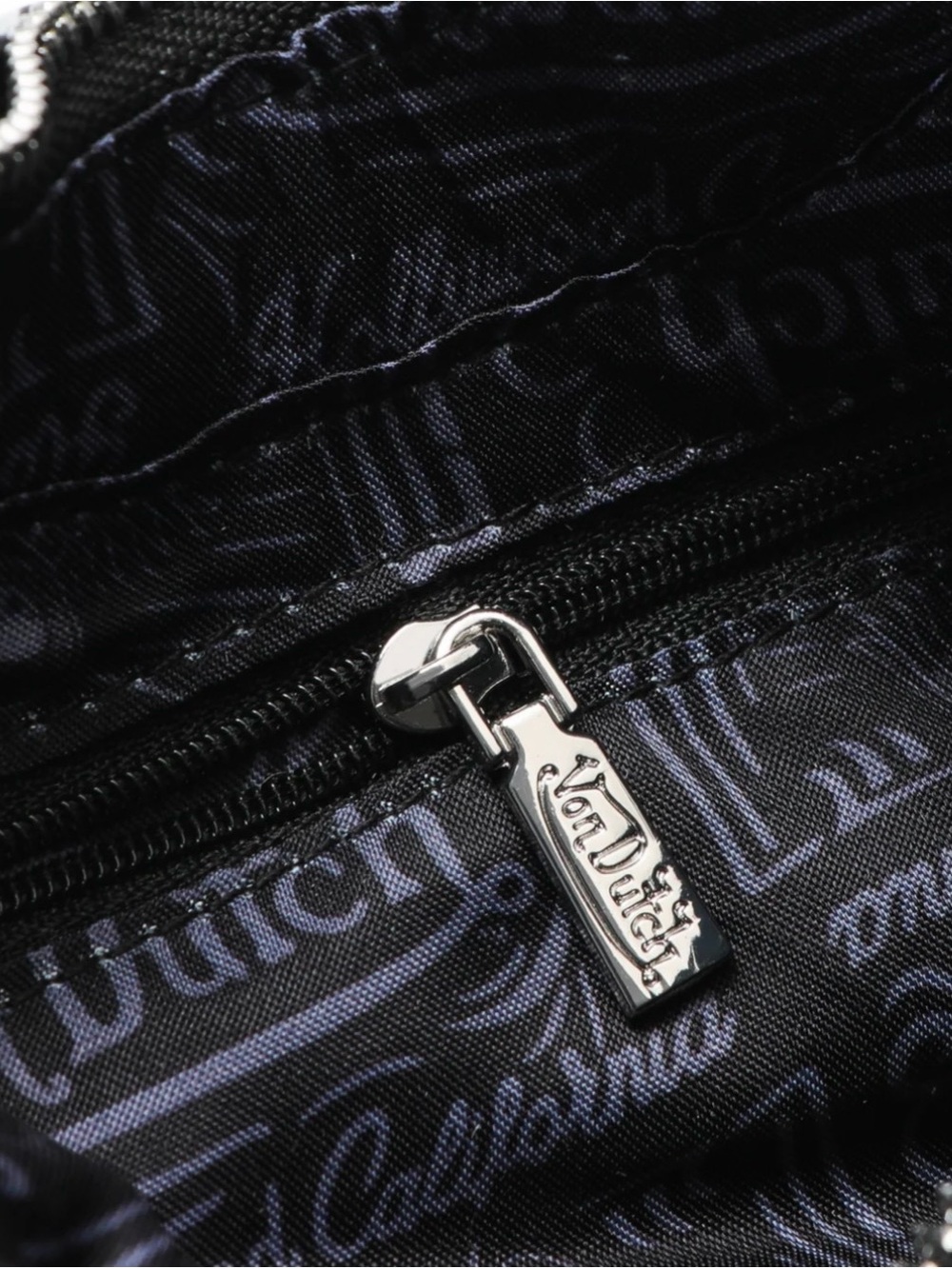 Von Dutch County Black & White Logo Print Satchel NWT - Picture 5 of 6